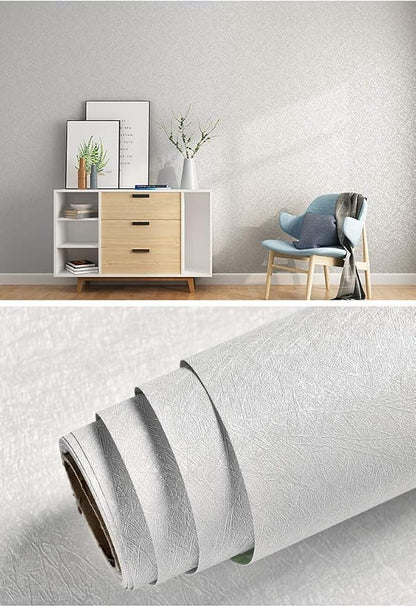 Cohoo Home Silk White Wallpaper Peel and Stick Contact Paper White Textured - Image 3