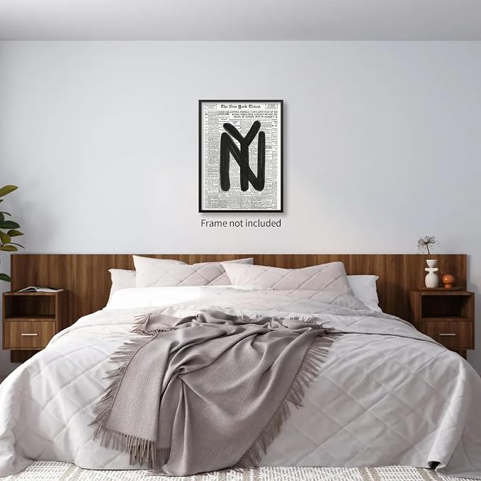 noxozoqm Black and White Newspaper Wall Art Vintage New York City Poster Trendy - Image 5