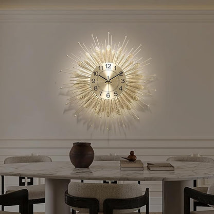 Gold Wall Clock 23 Inch Sunburst，Mid Century Decorative Wall Clocks Battery - Image 5