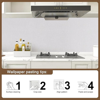 Beige Wallpaper Grasscloth Peel and Stick Wallpaper 15.7"x 118" Fabric Contact - Image 9