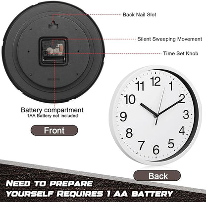 Inbagi 8 Pcs Wall Clock Large Silent Battery Operated Wall Clocks Modern Non - Image 4