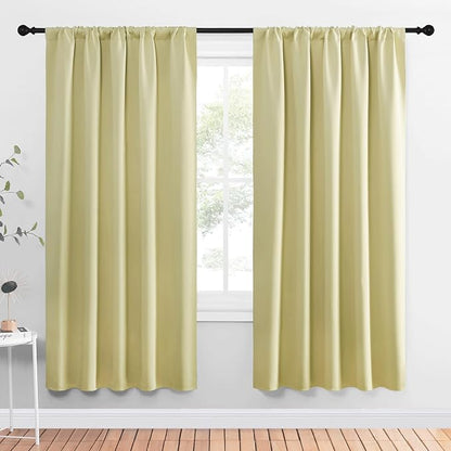NICETOWN Window Curtains Blackout Drapes, Paler Yellow, 1 Pair, 52 by 72-Inch by NICETOWN