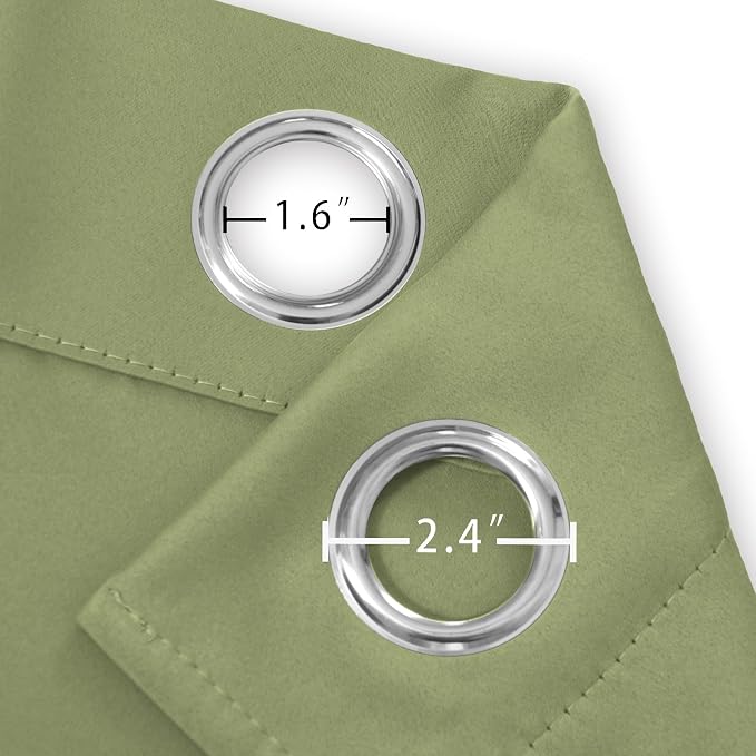 LEMOMO Blackout Curtains 66 x 84 inch/Sage Green Curtains Set of 2 - Image 5