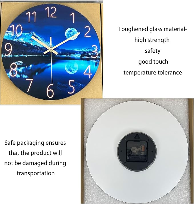 Big Wall Clocks Battery Operated 16 Inches or Larger Glass Moon Clock - Image 6