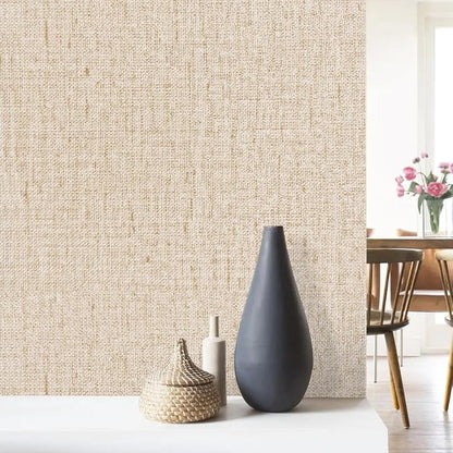 Beige Grasscloth Peel and Stick Wallpaper Textured Contact Paper 15.7inch x - Image 7
