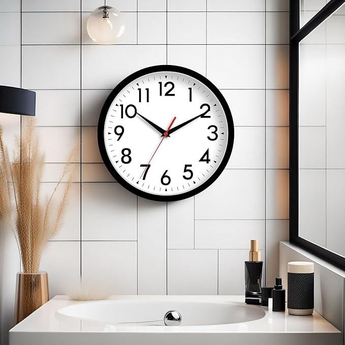 DAXSMY Wall Clock Analog 10 Inch Silent Non Ticking Battery Operated Modern - Image 5