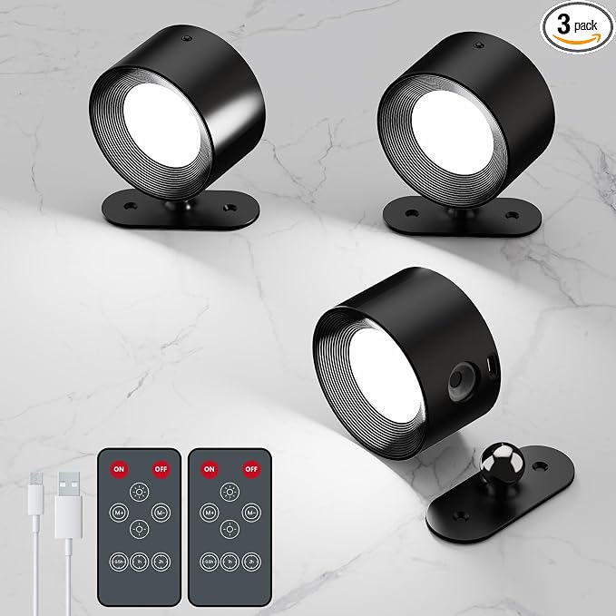 AKSDA 3Pack Battery Operated Wall Sconce, 3 Color Modes 3 Brightness Levels by AKSDA