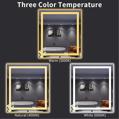 LOAAO 32"X36" LED Bathroom Mirror - Image 5
