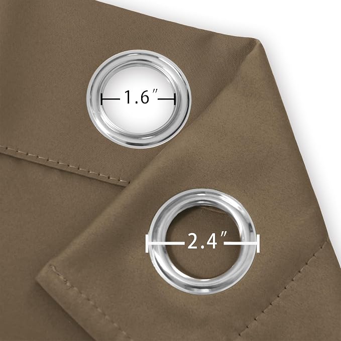 LEMOMO Blackout Curtains 52 x 84 inches Long Brown Curtains Set of 2 Panels - Image 5