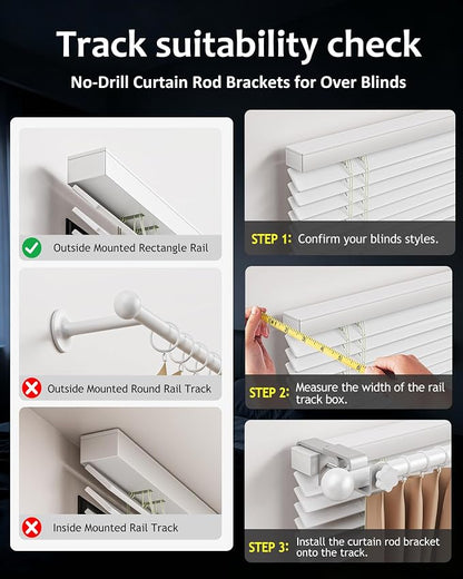 Mimiio No Drill Curtain Rod Brackets - Image 6