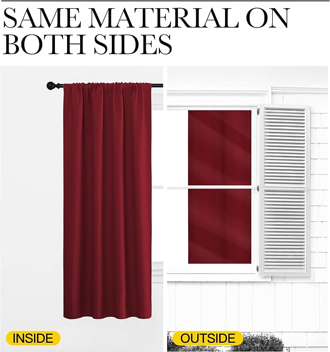 NICETOWN 50inch Curtains for Small Windows, Thermal Insulated Privacy Short - Image 6