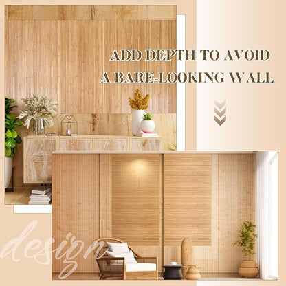 Juexica 2 Pcs Natural Bamboo Wall Panel 36 x 96 Inch Bamboo Covering Renewable - Image 4