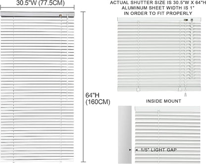 YIIBAII Mini Blinds Suitable for 31" W x 64" H Windows 1" Aluminum Horizontal - Image 6