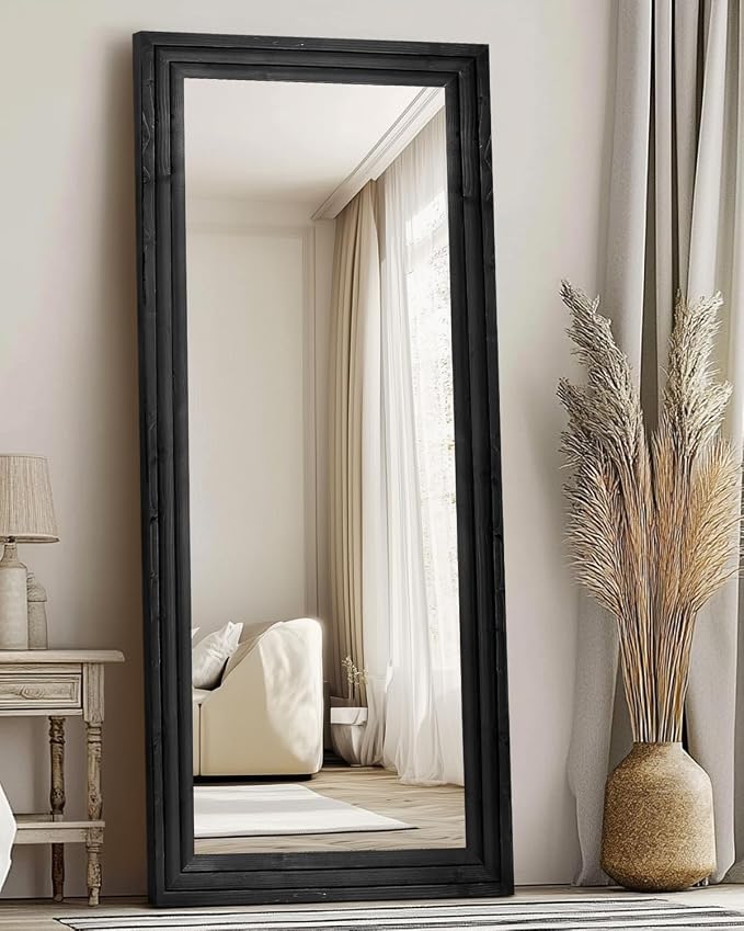 Full Length Mirror 71"x30" Solid Wood Frame Floor Large Mirror - Image 6
