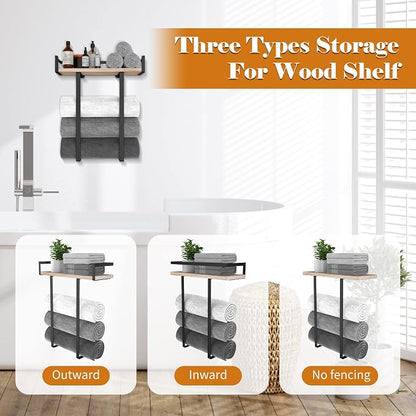 Xstydes Towel Racks for Bathroom Wall Mounted, Metal Towel Holder - Image 6