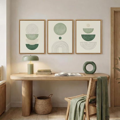3 Piece Framed Minimalist Boho Canvas Wall Art - Image 5