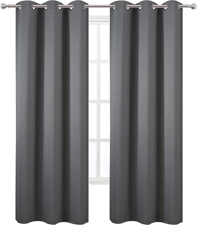 LEMOMO Grey Thermal Blackout Curtains/42 x 84 Inch/Set of 2 Panels Room - Image 2