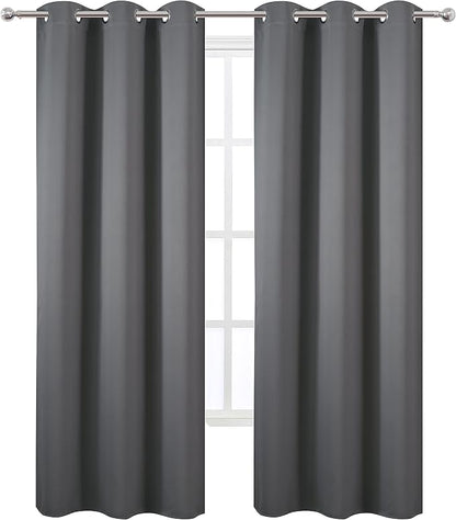 LEMOMO Grey Thermal Blackout Curtains/42 x 84 Inch/Set of 2 Panels Room - Image 2