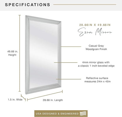MCS Ezra 28.66x49.66 Large Wall Mirror, Vertical & Horizontal Wall Hanging - Image 3