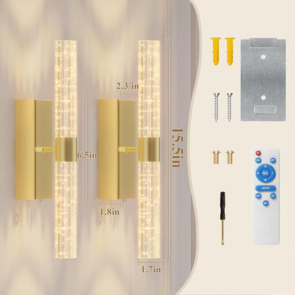 camuucci Battery Operated Wall Sconces Set of 2 Rechargeable Battery Powered - Image 4