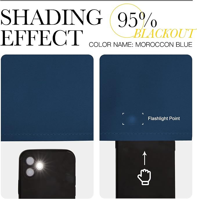 NICETOWN Moroccan Blue Blackout Curtains 78" Long, 2 Pieces - Image 5