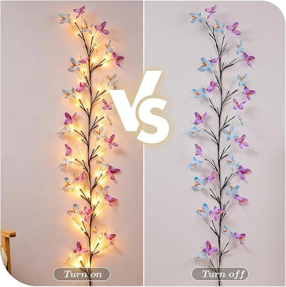 Willow Vine Light with Butterfly 48LED 5.9FT Enchanted Wall Decoration Vine - Image 7