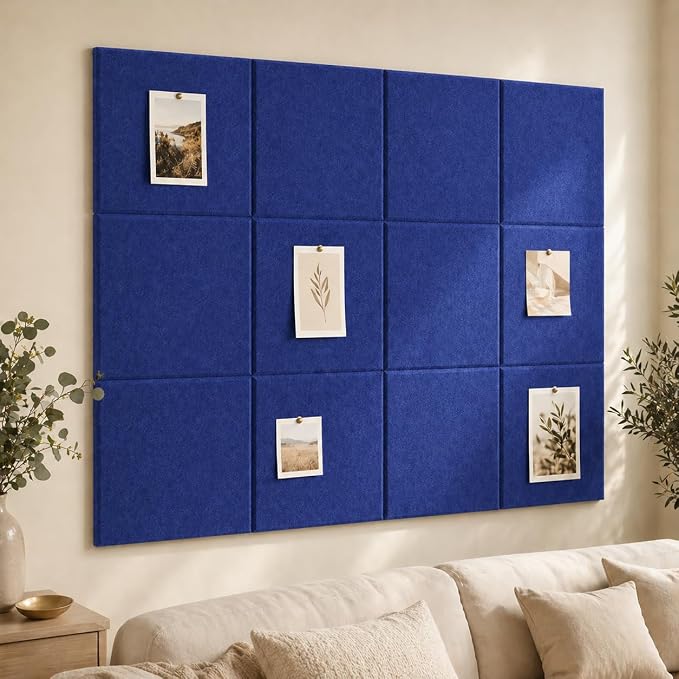Large Cork Boards for Walls – 48" x 36" Self Adhesive Felt Wall Tiles by CreateYourIdealSpace
