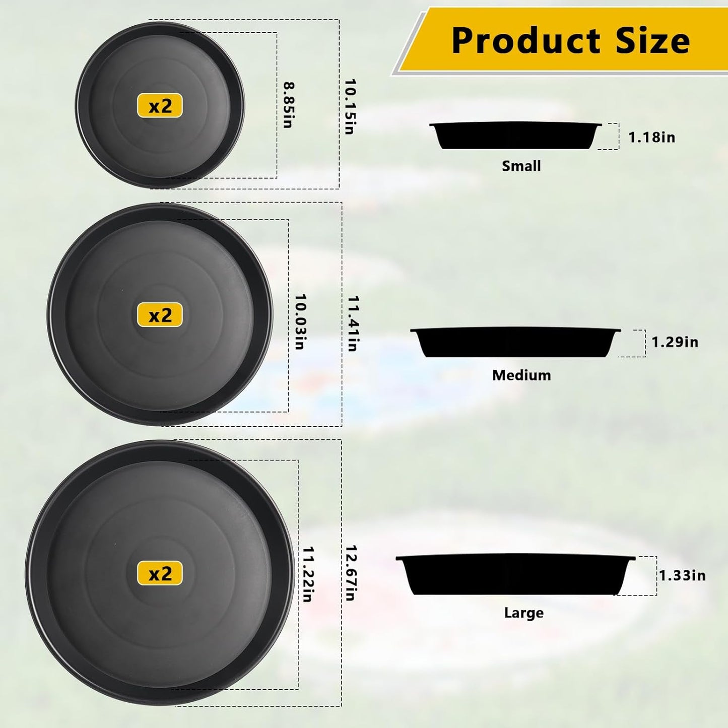 6Pcs Round Stepping Stone Mold, 3 Size Cement Molds for Concrete, 10" 11.4" 12.6" Plastic Concrete Molds for Casting Garden Pavement and Walkway