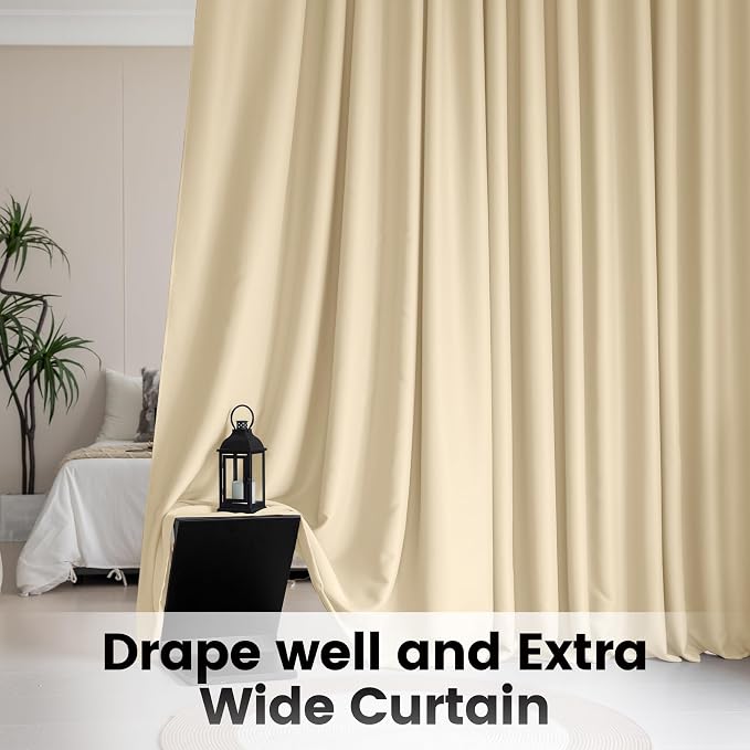 Room Divider with Blackout Ceiling Track Curtain, Extra Wide - Image 3