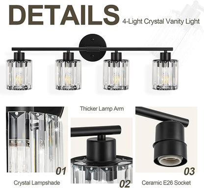 Crystal Bathroom Light Fixtures, Bathroom Lighting Fixtures Over Mirror - Image 4