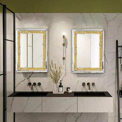 2 Piece Wall Mirrors, Crush Diamond Wall Decor - Image 6