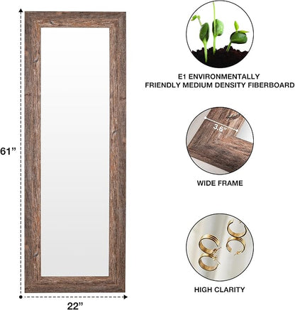 Syndra Farmhouse Full Length Mirror 61x22'', Rustic Floor Mirror, Large - Image 3