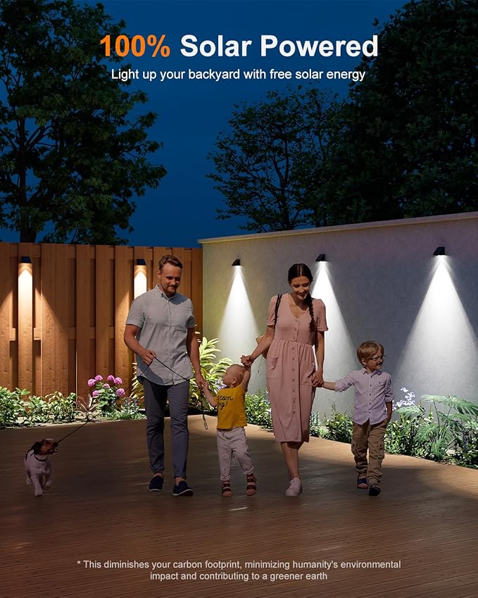 16 Pack Decorative Solar Powered Fence Lights Outdoor Waterproof with Cool White LED Spot Lens, for Outside Wall, Deck, Patio, Yard, Rail, Garage, Pool, Designed for Enhanced Security, Easy Install