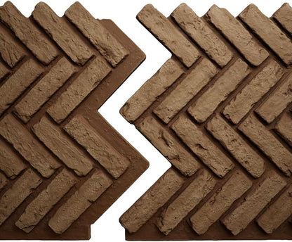 EverStone Herringbone Faux Brick Panel, 46 1/2"W x 25 1/4"H x 1"D, Terracotta - Image 8