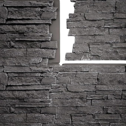 EverStone Acadia Ledge Faux Stone Panel, Graphite Color - Image 9