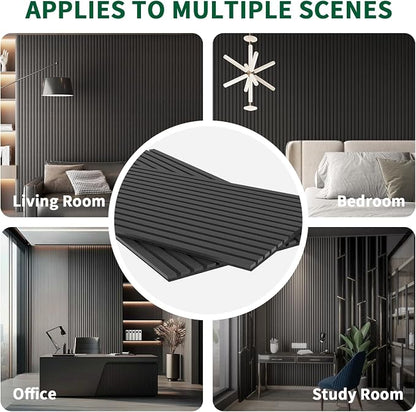 Wood Slat Acoustic Panels, 2 Pack 48" x 24" Wood Wall Panels, Soundproof Wood - Image 6