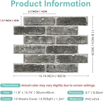 Commomy 3D Peel and Stick Brick, Ultralight Thin PVC Faux Brick Wall Panels - Image 5