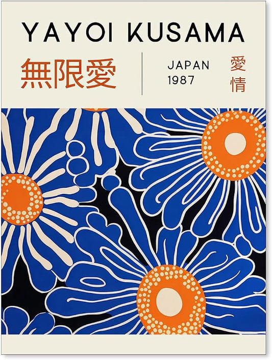 Yayoi Kusama Print Vintage Japanese Wall Art Abstract Yayoi Kusama Poster by Unknown