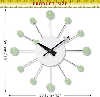 Infinity Instruments Orb Spoke Starburst Wall Clock, Mint Green - Image 7