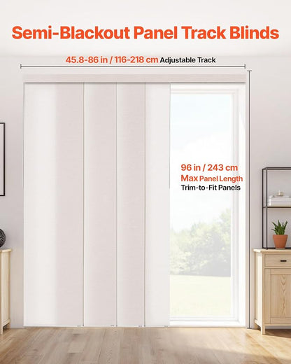 VEVOR Panel Track Blinds, Extendable Track from 45.8 in to 86 in W, Trimmable - Image 2