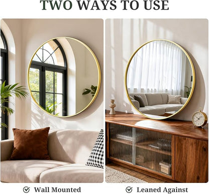 Round Wall Mirror 20 Inch Gold Vanity Mirror - Image 4