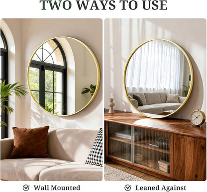 Round Wall Mirror 24 Inch Gold Vanity Mirror - Image 4