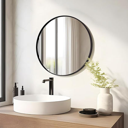 Fabuday Black Circle Mirror for Wall Decor 18 Inch - Image 4