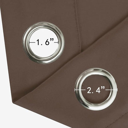 LEMOMO Blackout Curtains 52 x 90 Inch Long Chocolate Curtains Set of 2 Panels - Image 5