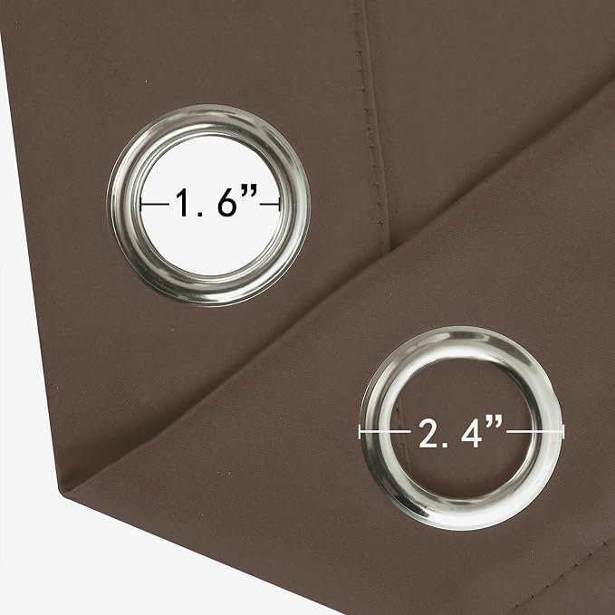 LEMOMO Chocolate Brown Blackout Curtains 42 x 54 Inch Length Set of 2 Panels - Image 5
