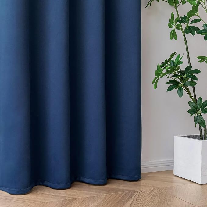 IGEMAEVE Navy Blue Blackout Curtains 96 Inch Length 2 Panels Set, Grommet - Image 5