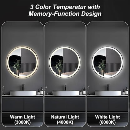 DUMOS 30 Inch Round LED Bathroom Mirror - Image 6