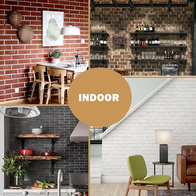 Vintage Brown/Red Faux Brick Wall Tiles, 2 Pieces 3D Thin Brick Veneers - Image 4