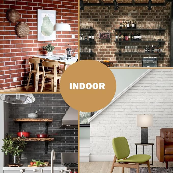 100 Vintage Brown/Red Faux Brick Wall Tiles, 3D Thin Brick Veneers - Image 4