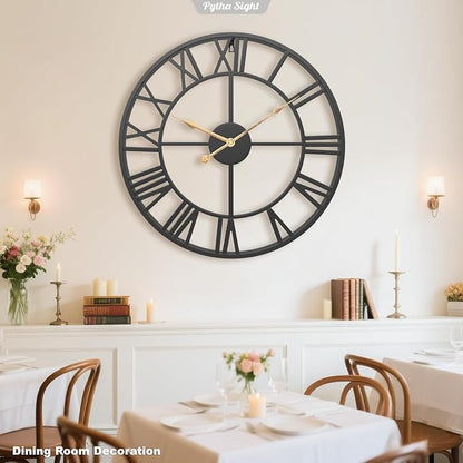 Pytha Sight 24 Inch Large Oversized Farmhouse Modern Decorative Wall Clock - Image 7